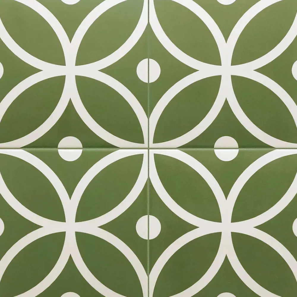 Les Carreaux De Jean Carrelage Sol Pour Cuisine<Carrelage Imitation Carreaux De Ciment 20x20 RIVOLI Bergen Verde - Les Carreaux de Jean