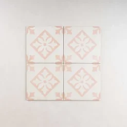 Gioia Materia Carrelage Imitation Carreaux de Ciment ART NOUVEAU DECOR 20x20 Padua Pink - Les Carreaux de Jean- Carrelage Sol Effet Carreaux De Ciment|Carrelage Sol Pour Cuisine