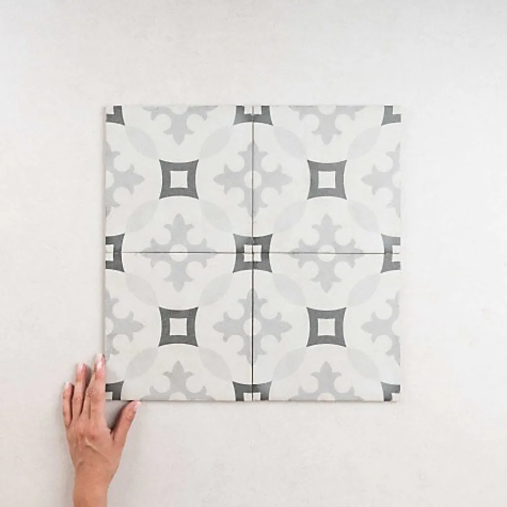 Gioia Materia Carrelage Sol Pour Cuisine|Carrelage Sol Effet Carreaux De Ciment<Carrelage Imitation Carreaux de Ciment ART NOUVEAU DECOR 20x20 Karlspatz Grey - Les Carreaux de Jean