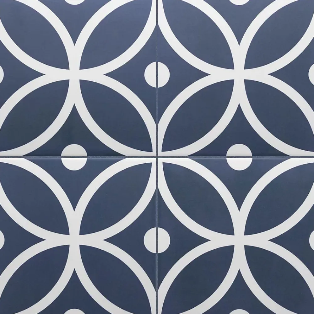 Les Carreaux De Jean Carrelage Imitation Carreaux De Ciment 20x20 RIVOLI Bergen Azul - Les Carreaux de Jean- Carrelage Sol Effet Carreaux De Ciment