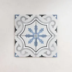Les Carreaux De Jean Carrelage Imitation Carreaux de Ciment FLEUR 15x15 Lou - Les Carreaux de Jean- Carrelage Sol Effet Carreaux De Ciment