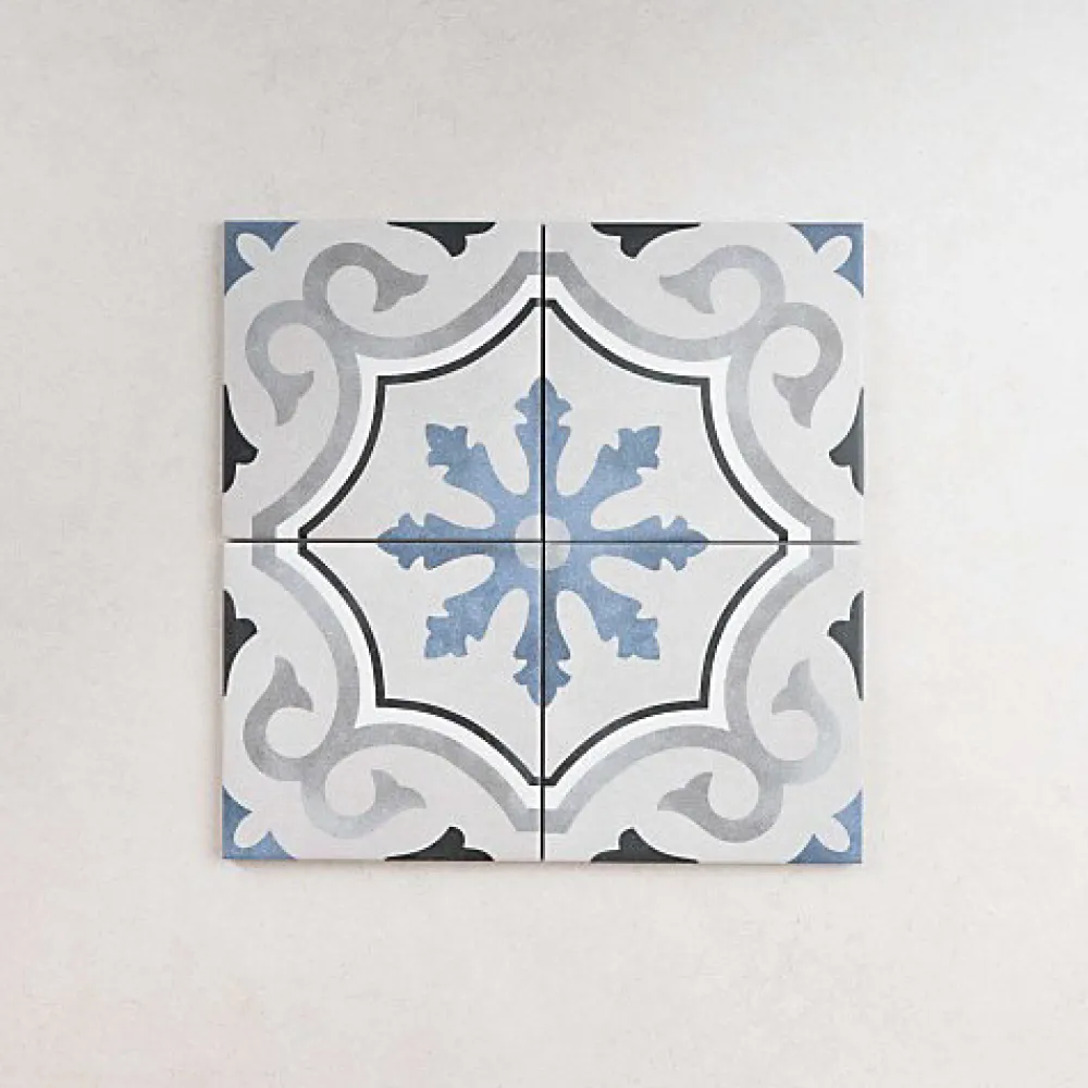 Les Carreaux De Jean Carrelage Imitation Carreaux de Ciment FLEUR 15x15 Lou - Les Carreaux de Jean- Carrelage Sol Effet Carreaux De Ciment