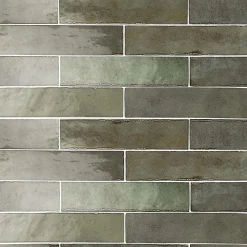 Concept Mosaïque carrelage imitation zellige 6x24.6 cm sage green- Faïence Unie|Faïence Pour Wc