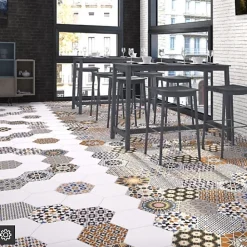 Les Carreaux De Jean Carrelage interieur Imitation Carreaux de Ciment ANDALUSI MIX 28,5x33 - Les Carreaux de Jean- Carrelage Sol Effet Carreaux De Ciment|Carrelage Sol Pour Cuisine