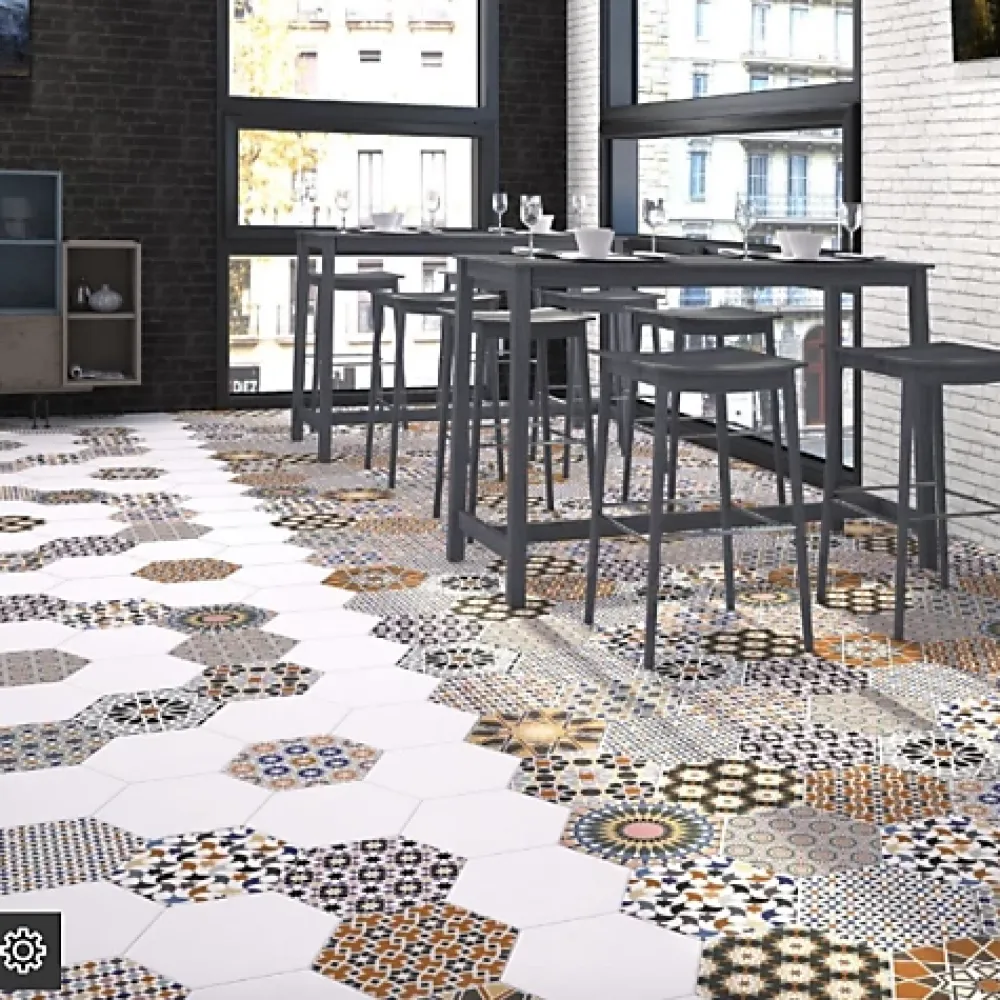 Les Carreaux De Jean Carrelage interieur Imitation Carreaux de Ciment ANDALUSI MIX 28,5x33 - Les Carreaux de Jean- Carrelage Sol Effet Carreaux De Ciment|Carrelage Sol Pour Cuisine