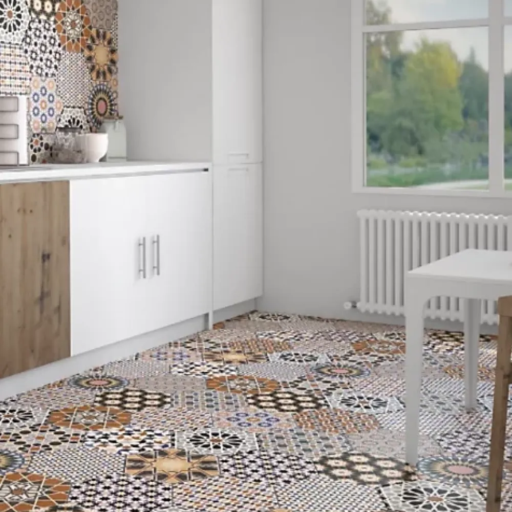 Les Carreaux De Jean Carrelage interieur Imitation Carreaux de Ciment ANDALUSI MIX 28,5x33 - Les Carreaux de Jean- Carrelage Sol Effet Carreaux De Ciment|Carrelage Sol Pour Cuisine