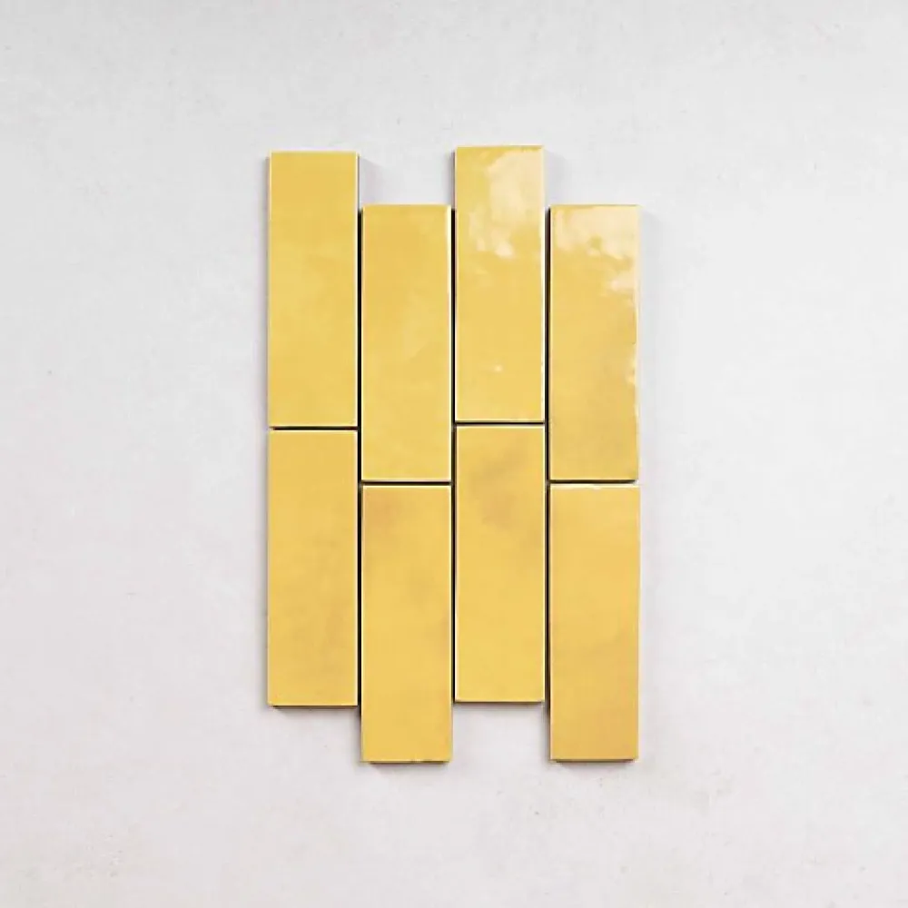 Les Carreaux De Jean Faïence Pour Pièce À Vivre<Carrelage intérieur Effet Zellige Jaune BEJMAT 5x15 Lemonade - Les Carreaux de Jean