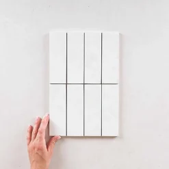 Les Carreaux De Jean  Faïence Pour Salle De Bains<Carrelage intérieur Effet Zellige Blanc BEJMAT 5x15 White - Les Carreaux de Jean