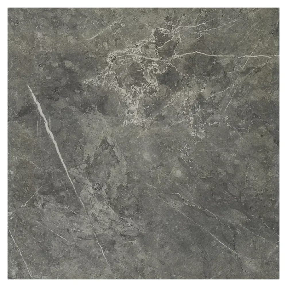 GoodHome Carrelage Mural Pour Pièce À Vivre|Carrelage Mural Effet Marbre<Carrelage intérieur sol et mur gris foncé effet marbre brillant L.59.5 x l.59.5 cm x ép.9 mm, Ultimate Marble