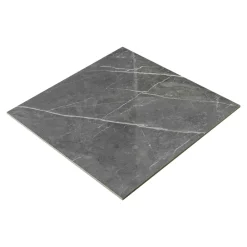 GoodHome Carrelage Mural Pour Pièce À Vivre|Carrelage Mural Effet Marbre<Carrelage intérieur sol et mur gris foncé effet marbre brillant L.59.5 x l.59.5 cm x ép.9 mm, Ultimate Marble