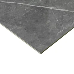 GoodHome Carrelage Mural Pour Pièce À Vivre|Carrelage Mural Effet Marbre<Carrelage intérieur sol et mur gris foncé effet marbre brillant L.59.5 x l.59.5 cm x ép.9 mm, Ultimate Marble