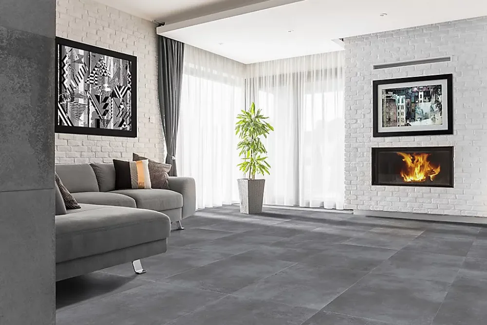 Energie Ker Carrelage Loft EK Ash - Mat 120 x 120cm ( vendu par boite de 2,88 m² )- Carrelage Sol Effet Béton
