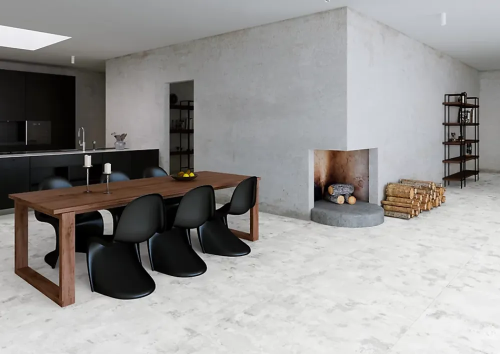 Apavisa Carrelage Mood Blanc - Mat 100 x 100cm ( vendu par boite de 0,99 m² )- Carrelage Sol Effet Béton