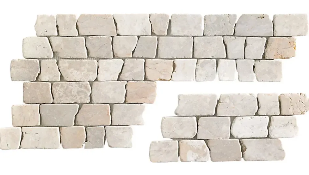 Pegane Carrelage mosaïque / Plaque de mosaïque mosaïque mur et sol en marbre naturel coloris blanc - 15 x 30,5 cm- Mosaïque Pour Wc