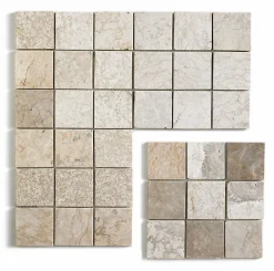 Pegane Carrelage mosaïque / Plaque de mosaïque mur et sol en marbre naturel coloris blanc mat - 30 x 30 cm- Mosaïque Pour Salle De Bains