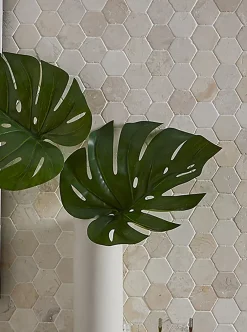 Pegane Carrelage mosaïque (Boite de 1m²) /Plaque de mosaïque mur et sol en marbre naturel coloris blanc - 33 x 33 cm- Mosaïque Pour Pièce À Vivre|Mosaïque Pour Salle De Bains