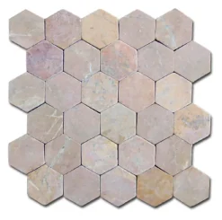 Pegane Mosaïque Pour Pièce À Vivre<Carrelage mosaïque (Boite de 1m²) /Plaque de mosaïque mur et sol en marbre naturel coloris rose - 33 x 33 cm
