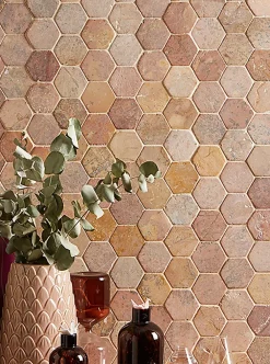 Pegane Mosaïque Pour Pièce À Vivre<Carrelage mosaïque (Boite de 1m²) /Plaque de mosaïque mur et sol en marbre naturel coloris rose - 33 x 33 cm