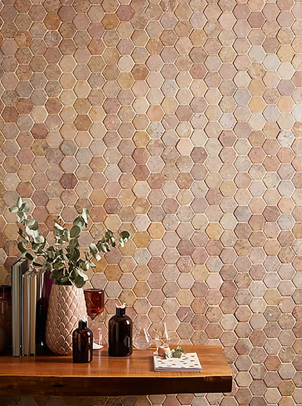 Pegane Mosaïque Pour Pièce À Vivre<Carrelage mosaïque (Boite de 1m²) /Plaque de mosaïque mur et sol en marbre naturel coloris rose - 33 x 33 cm