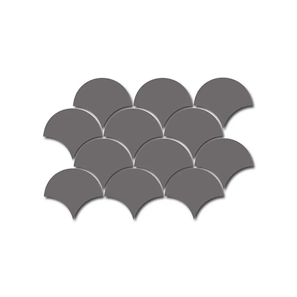 Aelle Carrelage Carrelage Sol Pour Wc|Carrelage Sol Uni<Carrelage mur écaillon de poisson uni gris brillant 10,6x12 cm SCALE FAN DARK GREY