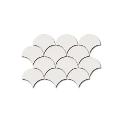 Aelle Carrelage Carrelage Mural Uni<Carrelage mur écaillon de poisson uni blanc brillant 10,6x12 cm SCALE FAN WHITE