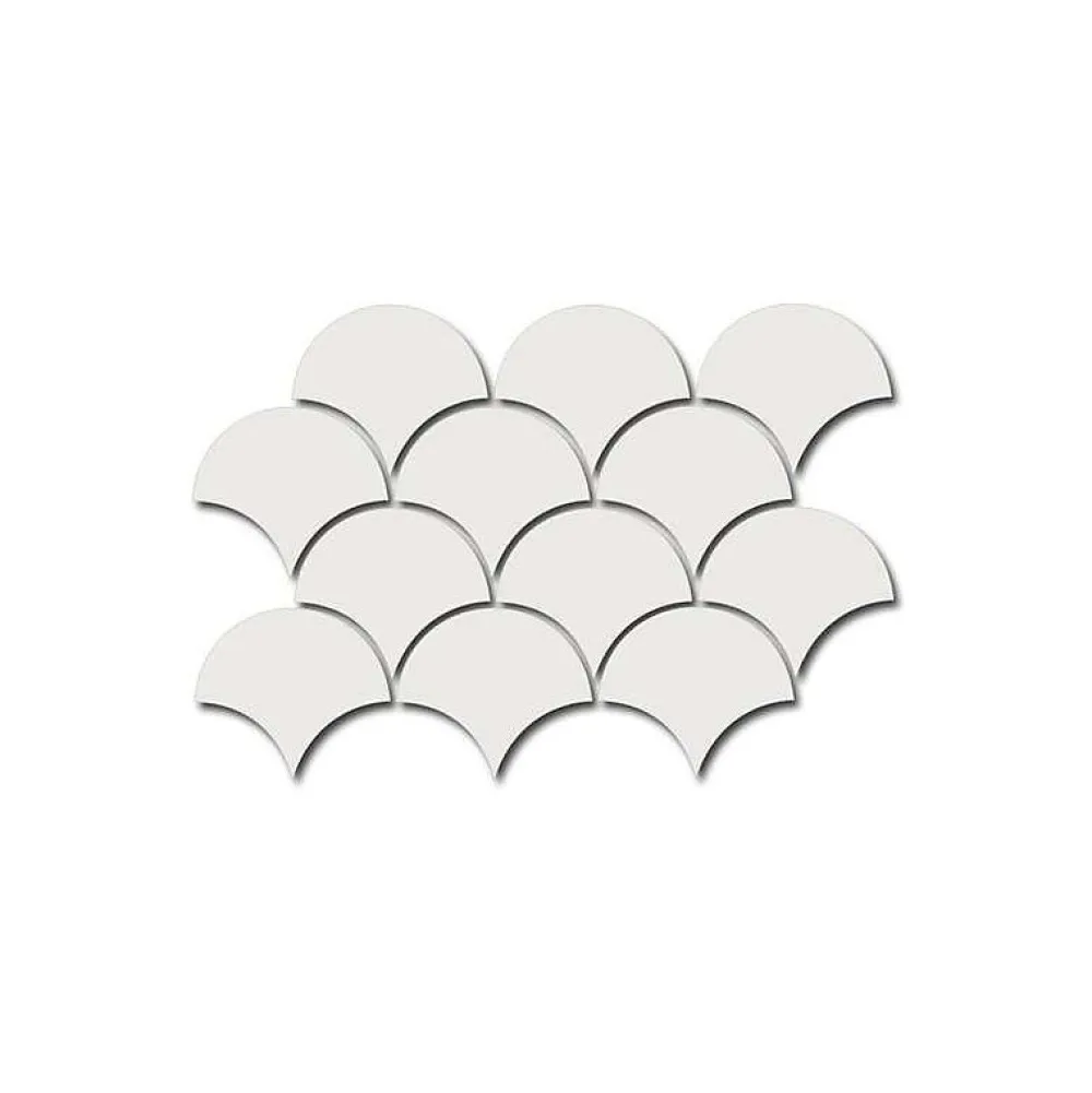 Aelle Carrelage Carrelage Mural Uni<Carrelage mur écaillon de poisson uni blanc brillant 10,6x12 cm SCALE FAN WHITE