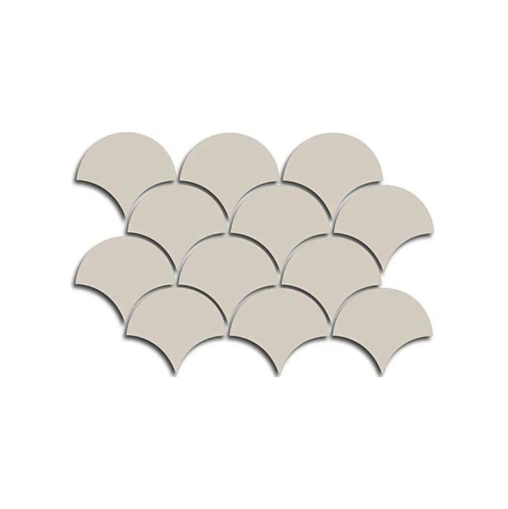 Aelle Carrelage Carrelage Mural Uni|Carrelage Mural Pour Wc<Carrelage mur écaillon de poisson uni beige brillant 10,6x12 cm SCALE FAN GREIGE