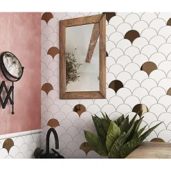 Aelle Carrelage Carrelage Mural Uni|Carrelage Mural Pour Cuisine<Carrelage mur écaillon de poisson uni blanc mate 10,6x12 cm SCALE FAN WHITE MATT