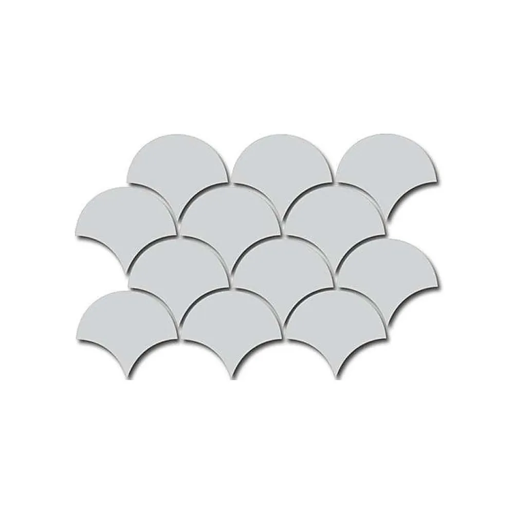 Aelle Carrelage Carrelage mur écaillon de poisson uni bleu brillant 10,6x12 cm SCALE FAN SKY BLUE- Carrelage Mural Uni