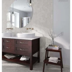 Aelle Carrelage Carrelage mur effet marbre blanc brillant 7,5X15 cm CARRARA- Carrelage Mural Effet Marbre|Carrelage Mural Pour Wc