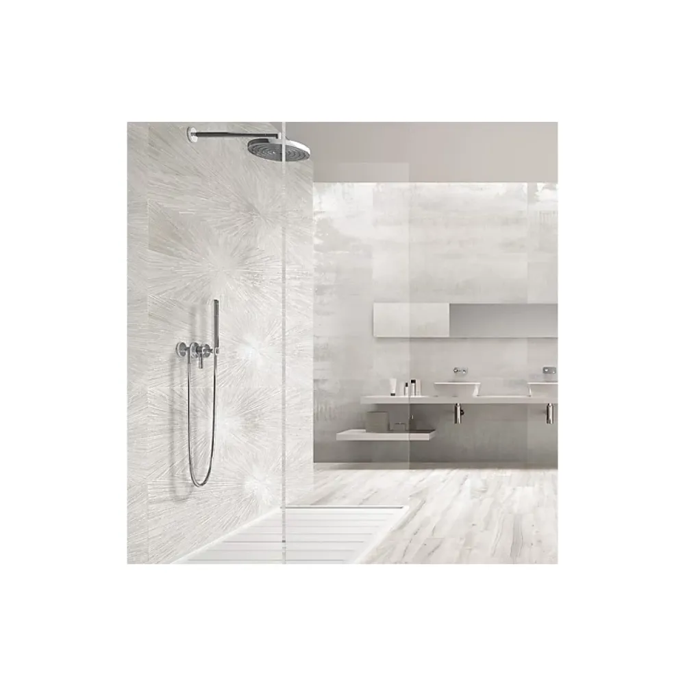 Aelle Carrelage Carrelage mur effet métal décoratif pailleté blanc 30x120 cm IONIC IMPACT WHITE- Faïence Effet Métal|Faïence Pour Cuisine