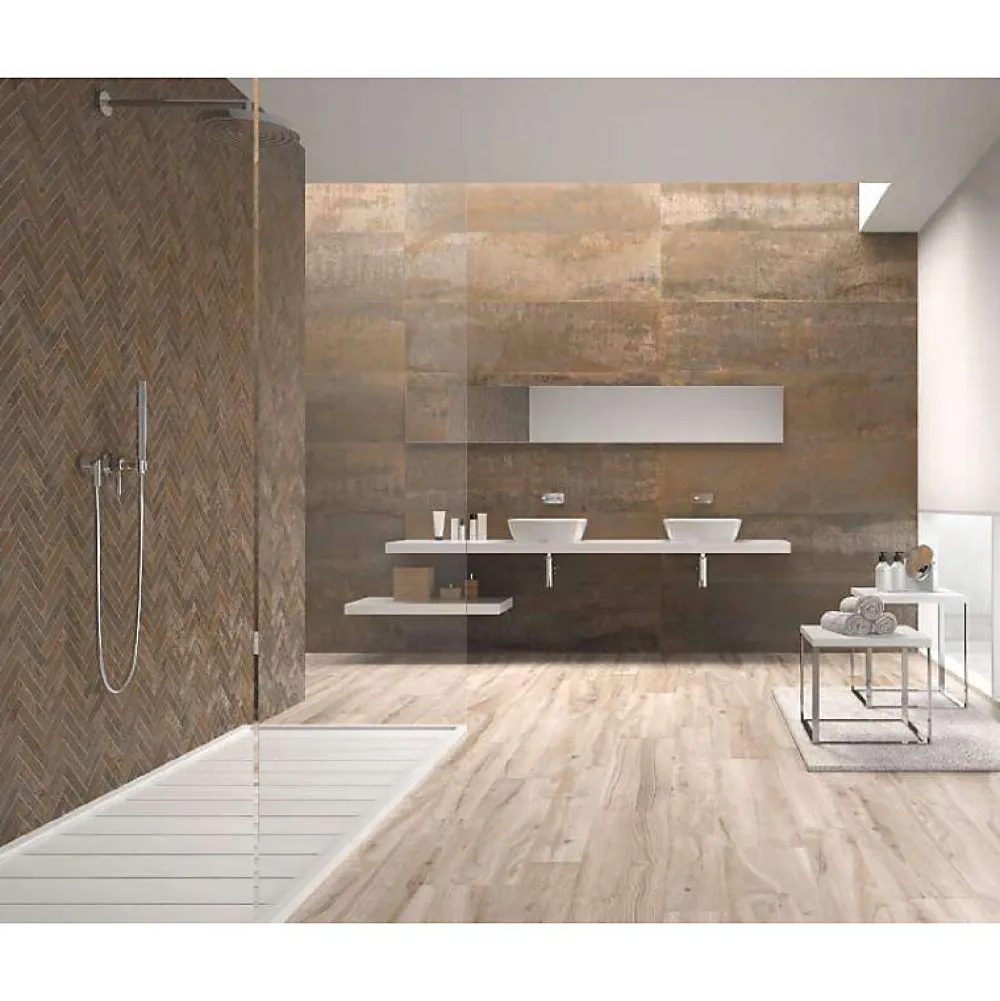 Aelle Carrelage Carrelage mur effet métal cuivre 30x120 cm IONIC COPPER- Carrelage Sol Effet Métal