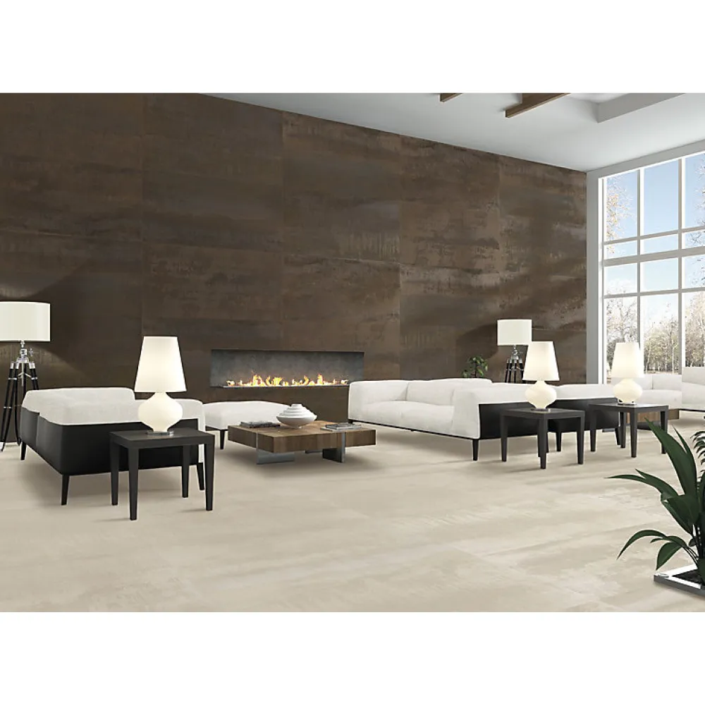 Aelle Carrelage Carrelage mur effet métal beige 30x120 cm IONIC SAND- Carrelage Sol Effet Métal