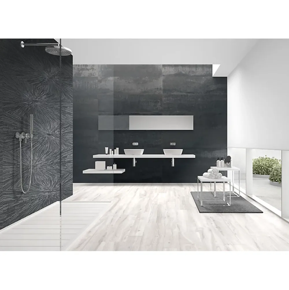 Aelle Carrelage Faïence Pour Salle De Bains|Faïence Effet Métal<Carrelage mur effet métal anthracite décoratif palletté 30x120 cm IONIC IMPACT STEEL