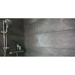Aelle Carrelage Faïence Pour Salle De Bains|Faïence Effet Métal<Carrelage mur effet métal anthracite décoratif palletté 30x120 cm IONIC IMPACT STEEL