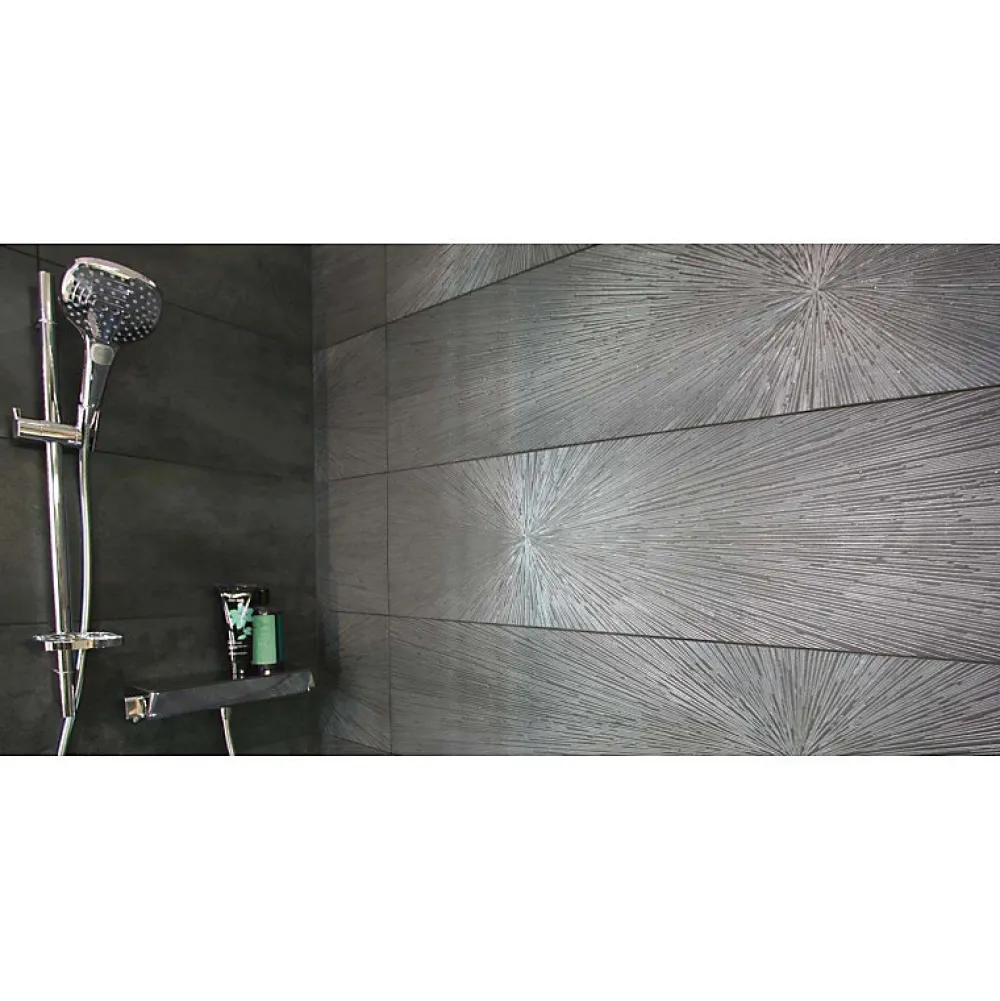 Aelle Carrelage Faïence Pour Salle De Bains|Faïence Effet Métal<Carrelage mur effet métal anthracite décoratif palletté 30x120 cm IONIC IMPACT STEEL