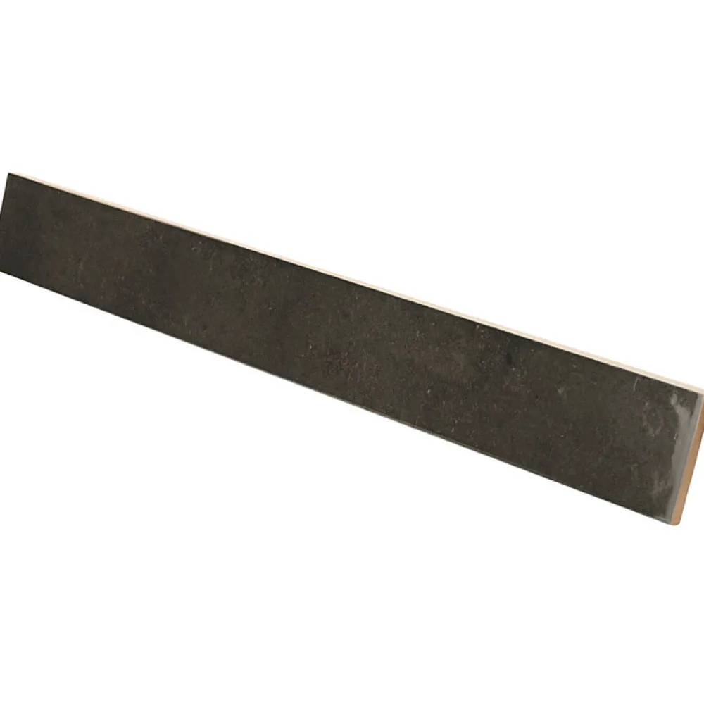 Aelle Carrelage Carrelage mur effet pierre noir 5x40 cm brillant - VERTICALE SOOT- Carrelage Sol Effet Pierre