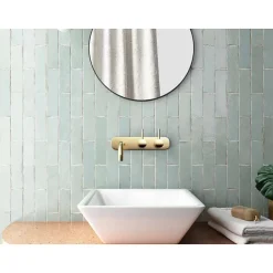 Aelle Carrelage Carrelage mur effet zellige vert menthe brillant 6x24,6 cm TRIBECA SEAGLASS MINT- Carrelage Sol Uni|Carrelage Sol Pour Wc