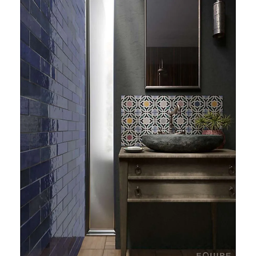 Aelle Carrelage Carrelage Mural Uni<Carrelage mur effet zellige bejmat bleu 6,5x20 cm ARTISAN COLONIAL BLUE