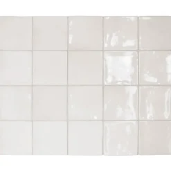 Aelle Carrelage Carrelage mur effet zellige blanc 10x10 cm MANACOR WHITE- Carrelage Mural Uni