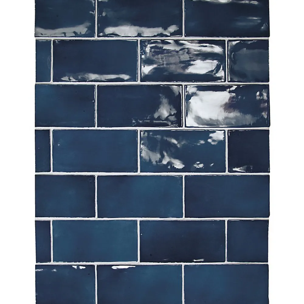 Aelle Carrelage Carrelage Mural Uni|Carrelage Mural Pour Pièce À Vivre<Carrelage mur effet zellige bleu 7,5x15 cm MANACOR OCEAN BLUE