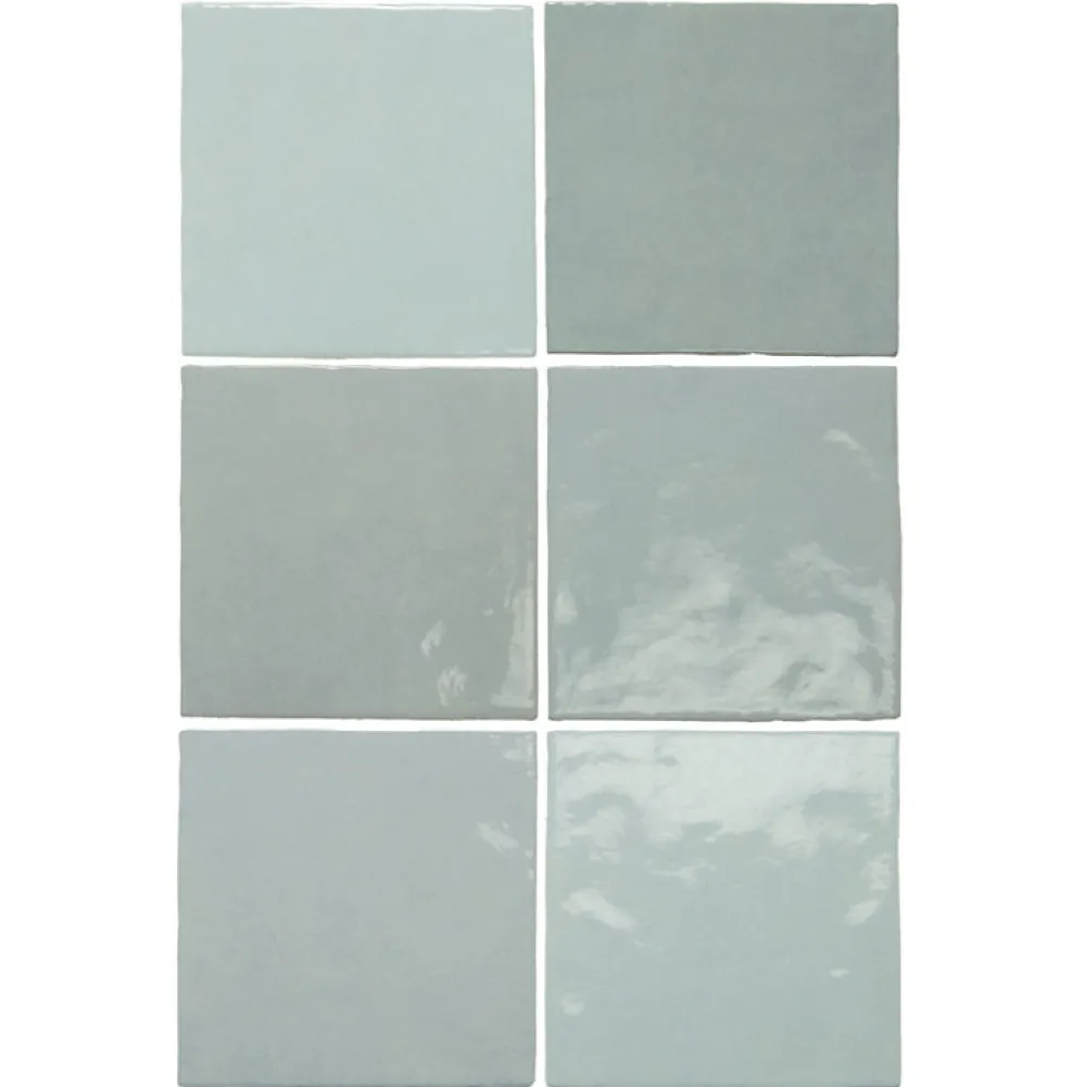 Aelle Carrelage Carrelage mur effet zellige bejmat bleu 13,2x13,2 cm ARTISAN AQUA- Carrelage Mural Uni|Carrelage Mural Pour Cuisine