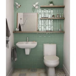 Aelle Carrelage Carrelage mur effet zellige bleu turquoise 7,5x30 cm MASIA JADE- Carrelage Mural Uni|Carrelage Mural Pour Pièce À Vivre