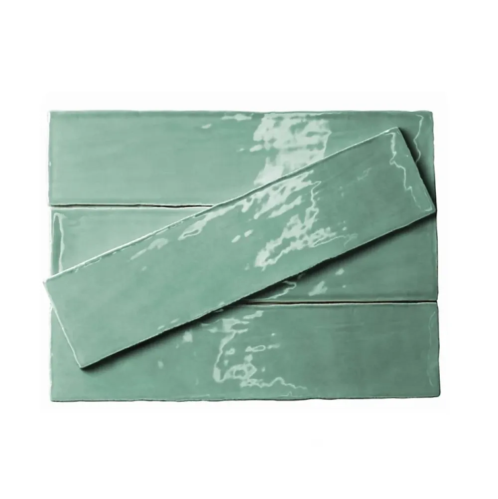 Aelle Carrelage Carrelage mur effet zellige bleu turquoise 7,5x30 cm MASIA JADE- Carrelage Mural Uni|Carrelage Mural Pour Pièce À Vivre