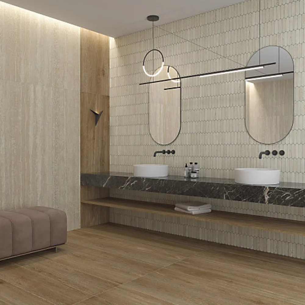 Aelle Carrelage Carrelage Mural Uni|Carrelage Mural Pour Cuisine<Carrelage mur effet zellige crème 6,5x26,6 cm CROMIA26 BEIGE 1