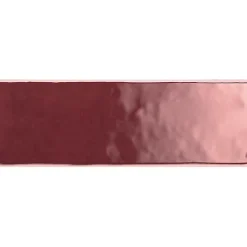Aelle Carrelage Carrelage mur effet zellige bejmat rouge 6,5x20 cm ARTISAN BURGUNDY- Carrelage Mural Uni