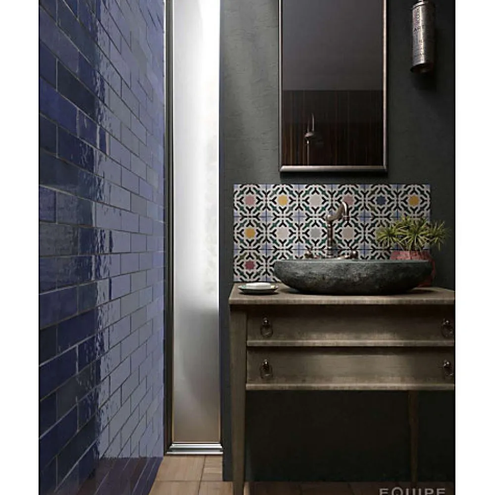 Aelle Carrelage Carrelage mur effet zellige bejmat rouge 6,5x20 cm ARTISAN BURGUNDY- Carrelage Mural Uni