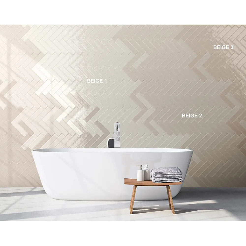 Aelle Carrelage Carrelage mur effet zellige beige 6,5x26,6 cm CROMIA26 BEIGE 2- Carrelage Mural Uni|Carrelage Mural Pour Cuisine