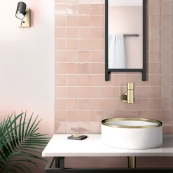 Aelle Carrelage Carrelage mur effet zellige rose 10x10 cm MANACOR BLUSH PINK- Carrelage Mural Uni|Carrelage Mural Pour Cuisine