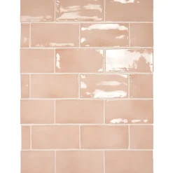 Aelle Carrelage Carrelage Mural Uni|Carrelage Mural Pour Cuisine<Carrelage mur effet zellige rose 7,5x15 cm MANACOR BLUSH PINK